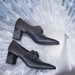 Amalfi Gray Heeled Oxfords